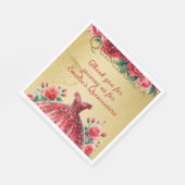 レッド金ゴールドキンセアニラドレスイベントパリウェアカスタム スタンダードランチョンナプキン (角)