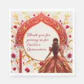 レッド金ゴールドキンセアニラドレスカスタム スタンダードランチョンナプキン (正面)