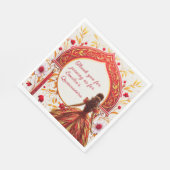 レッド金ゴールドキンセアニラドレスカスタム スタンダードランチョンナプキン (角)