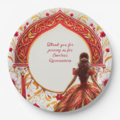 レッド金ゴールドキンセアニラドレスカスタム ペーパープレート (正面)