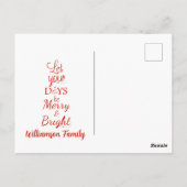 レッド金ゴールドクリスマスオーナメントズホリーベリー ポストカード (裏面)