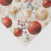 レッド金ゴールドクリスマスオーナメントホリーベリーデクページ 薄葉紙 (詳細)