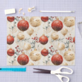 レッド金ゴールドクリスマスオーナメントホリーベリーデクページ 薄葉紙 (クラフト)