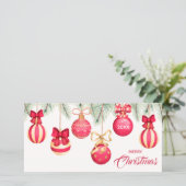 レッド金ゴールドクリスマスツリーオーナメント シーズンカード (スタンド正面)