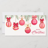 レッド金ゴールドクリスマスツリーオーナメント シーズンカード (正面)