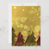 レッド金ゴールドクリスマスツリーズホリデーパーティー招待状 招待状 (裏面)