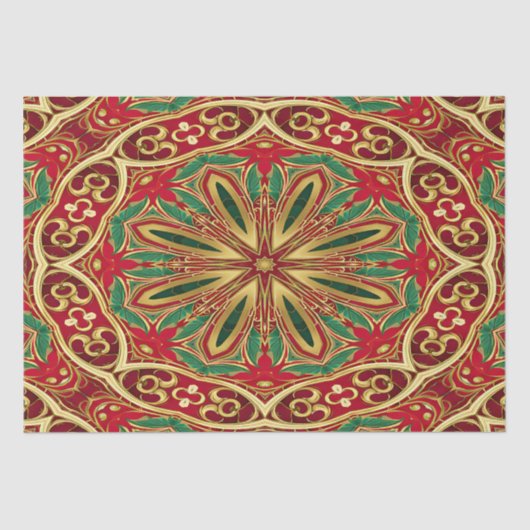 レッド金ゴールドクリスマスホリデーティッシュペーパー 薄葉紙 (正面)