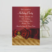 レッド金ゴールドクリスマスホリデーパーティー 招待状 (スタンド正面)