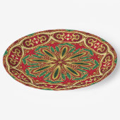 レッド金ゴールドクリスマスホリデー紙プレート ペーパープレート (アングル)