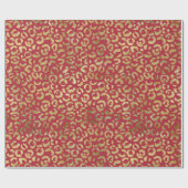 レッド金ゴールドグラムヒョウ印刷 ラッピングペーパー (フラット)