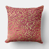 レッド金ゴールドグラムヒョウ クッション (正面)