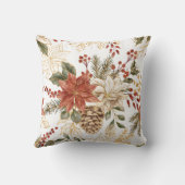 レッド金ゴールドグリッタークリスマスフローラ クッション (裏面)