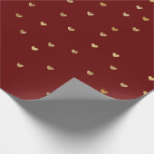 レッド金ゴールドグリッターグラムハート ラッピングペーパー (角)