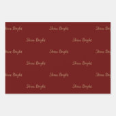 レッド金ゴールドグリッターシャインクリスマスツリーズ      ラッピングペーパーシート (正面3)