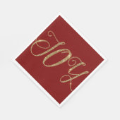 レッド金ゴールドグリッタージョークリスマス スタンダードランチョンナプキン (角)