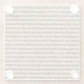 レッド金ゴールドグリッタースパークルストライプズ ガラスコースター (裏面)