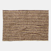 レッド金ゴールドグリッタースパークルストライプズ キッチンタオル (横)