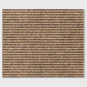 レッド金ゴールドグリッタースパークルストライプズ ラッピングペーパー (フラット)