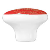 レッド金ゴールドグリッターバラホワイトウッドシャビーシック セラミックノブ (側面)