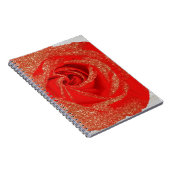 レッド金ゴールドグリッターバラホワイトウッドシャビーシック ノートブック (右側)