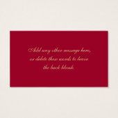 レッド金ゴールドグリッタールックスノーフレーク結婚式の引き出物ラベル (裏面)