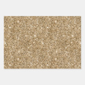 レッド金ゴールドグリッターレオパード印刷ストライプ ラッピングペーパーシート (正面2)