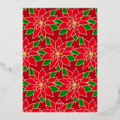 レッド金ゴールドグリーンカスタムシミヤファミリーメリークリスマス 箔シーズンカード (裏面)