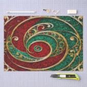 レッド金ゴールドグリーンクリスマスホリデーティッシュペーパー 薄葉紙 (クラフト)