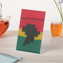 レッド金ゴールドグリーンブラックアフリカデザイナークロシェプリント 台座サイン