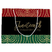 レッド金ゴールドグリーンブラックインディペンデンスデイ12月 ラージペーパーバッグ (裏面)