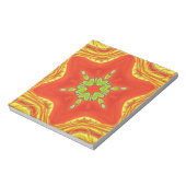 レッド金ゴールドグリーンマンダラアートプリント ノートパッド (回転)