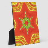 レッド金ゴールドグリーンマンダラアートプリント フォトプラーク (側面)