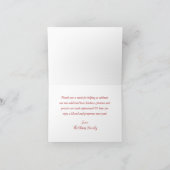 レッド金ゴールドサンタベビークリスマスフォールディングサンキュー シーズンカード (内部)