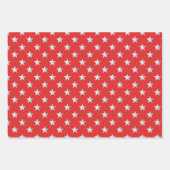 レッド金ゴールドシルバーグリーンスターズホリデイ ラッピングペーパーシート (正面2)