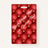 レッド金ゴールドジェムストカスタムン文字名バッジテンプレート バッジ (裏面)