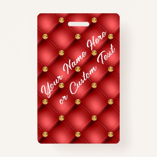 レッド金ゴールドジェムストカスタムン文字名バッジテンプレート バッジ (裏面)