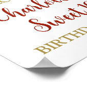 レッド金ゴールドスウィート16誕生日カスタム8.5x11 ポスター (角)