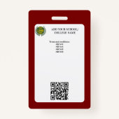 レッド金ゴールドスクール大学学生先生 バッジ (裏面)