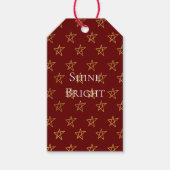 レッド金ゴールドスターズシャインブライト ギフトタグ (正面)
