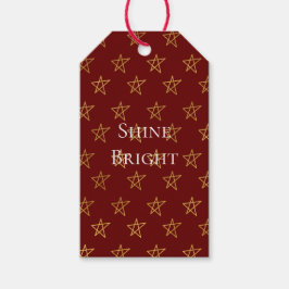 レッド金ゴールドスターズシャインブライト ギフトタグ