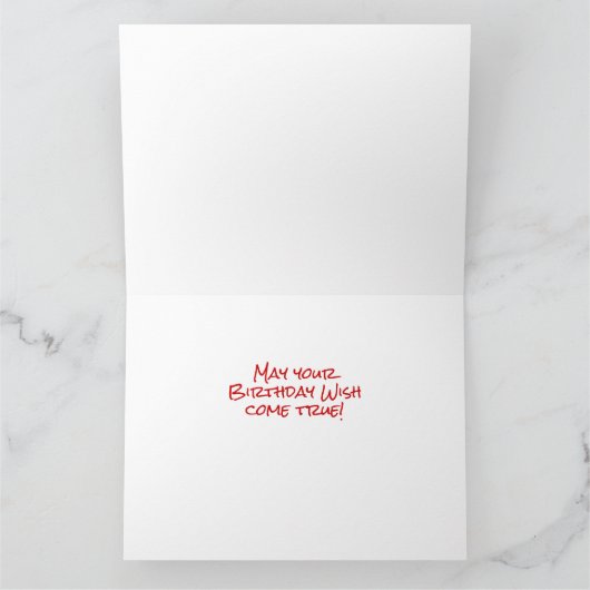 レッド金ゴールドスターズユアネームハッピーバースデーカード カード (内部)