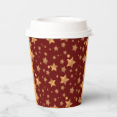 レッド金ゴールドスターパターエレガントンVintageクリスマス 紙コップ (裏面)