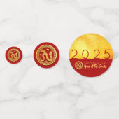 レッド金ゴールドスネークペーパーカット2025ゴールデンパーティー紙吹雪 コンフェッティ (正面)