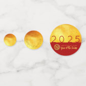 レッド金ゴールドスネークペーパーカット2025ゴールデンパーティー紙吹雪 コンフェッティ (裏面)