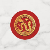 レッド金ゴールドスネークペーパーカット2025ゴールデンパーティー紙吹雪 コンフェッティ (スモール正面)