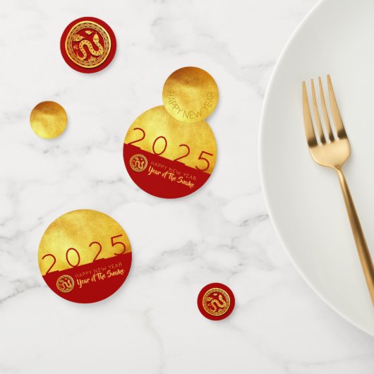 レッド金ゴールドスネークペーパーカット2025ゴールデンパーティー紙吹雪 コンフェッティ (グループ)