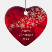 レッド金ゴールドスノーフレークオーストラリアシェパード セラミックオーナメント (裏面)