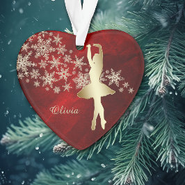 レッド金ゴールドスノーフレークダンサー オーナメント