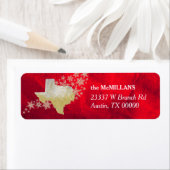 レッド金ゴールドスノーフレークテキサス州差出人住所 ラベル (インサイチュ)