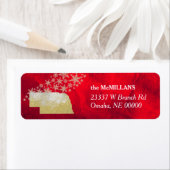レッド金ゴールドスノーフレークネブラスカ差出人住所 ラベル (インサイチュ)